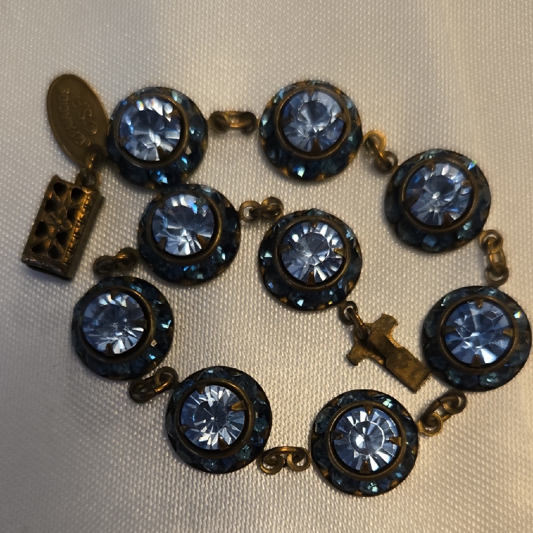 Liz Palacios Elegant Blue Crystal Vintage Style Bracelet